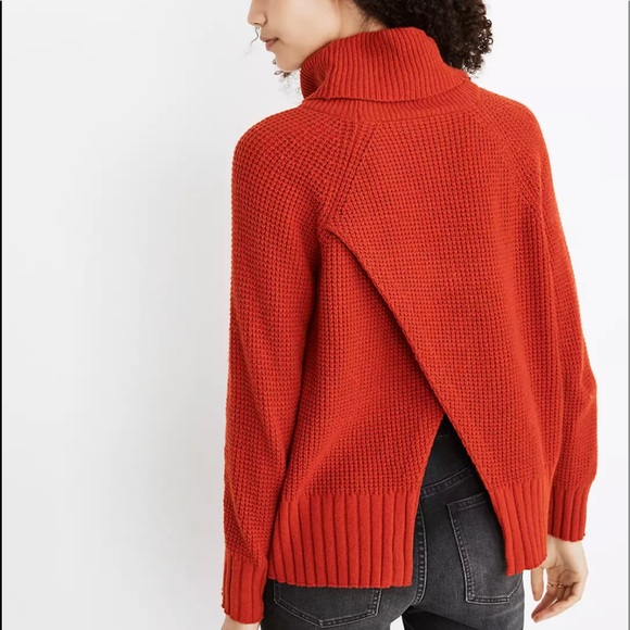 Madewell Sweaters - MADEWELL orange open back sweater size S